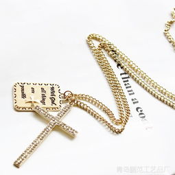 青島歐美外貿(mào)飾品廠家批發(fā) 女士長款韓版寶石十字架毛衣鏈a 863圖片大全 青島鵬范工藝品廠